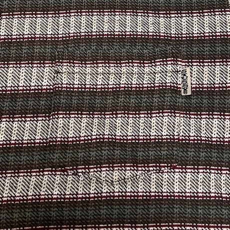 【USED】80's-90's OLD STUSSY JACQUARD BORDER POCKET S/S T-SHIRT