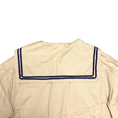 【USED】90's Hot Zone Sailor Collar Short Trucker Jacket Ivory