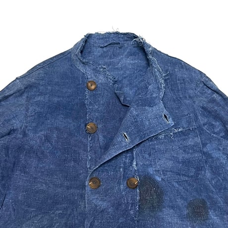 【USED】70's-80's UK VINTAGE GARMENT DYED LINEN DOUBLE JACKET