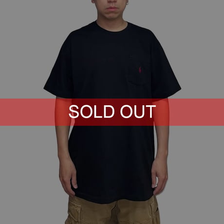 【DEAD STOCK】90's Polo by Ralph Lauren POCKET T-SHIRT BLACK