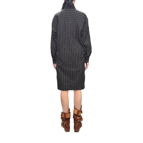 【USED】BLASS DRESS BY BILL BLASS. PIN STRIPE WOOL DRESS