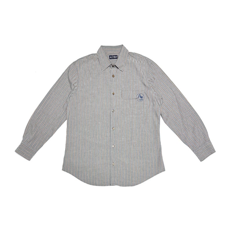 USED】00's ARMANI JEANS Stripe Shirt with AJ Se