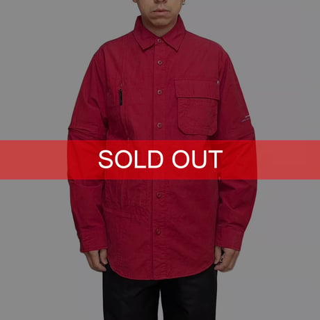 【USED】00's AIRWALK DETACHABLE GIMMICK SHIRT RED