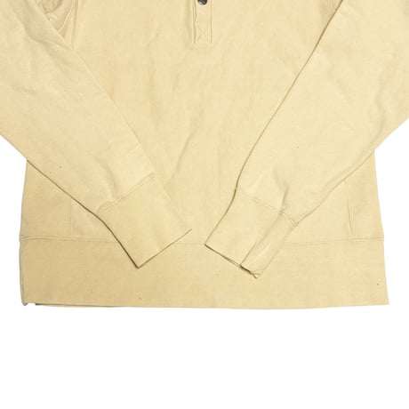 【USED】90's A BATHING APE Reverse Weave Henley Neck Sweatshirt Ivory