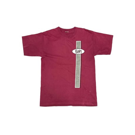 【USED】90's KORN Double-Sided Logo T-shirt Burgundy