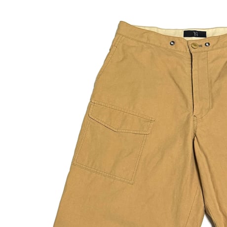 【USED】00's Y’s Cotton Linen Wide Work Pants Beige