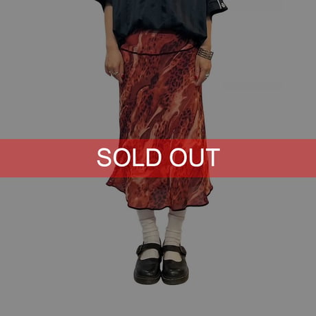 【USED】90's-00's propaganda Italy MARBLE LEOPARD SKIRT