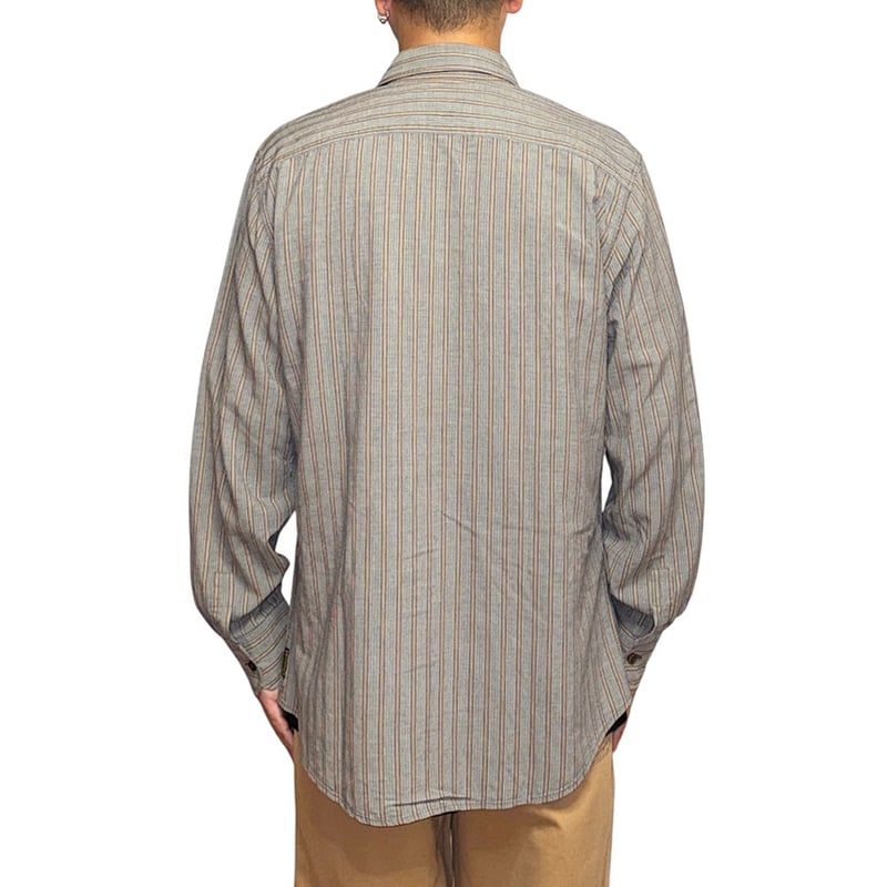USED】00's ARMANI JEANS Stripe Shirt with AJ Se