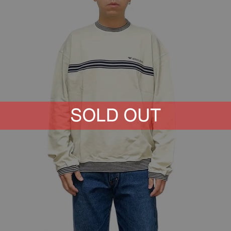 【USED】90'S ARMANI JEANS MOSS STITCH SWEATSHIRT