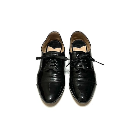 【USED】miu miu PATENT LEATHER SHOES with BIJOU DECORATION