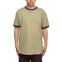 【USED】90's NIKE Center Swoosh Ringer T-Shirt Olive × Navy