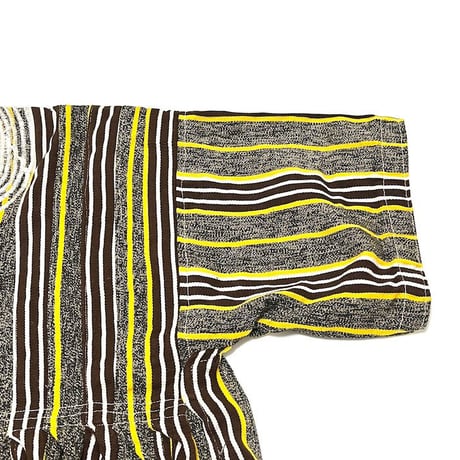【USED】00'S AFRICAN FUGU BATAKARI SMOCK JACKET YELLOW STRIPE
