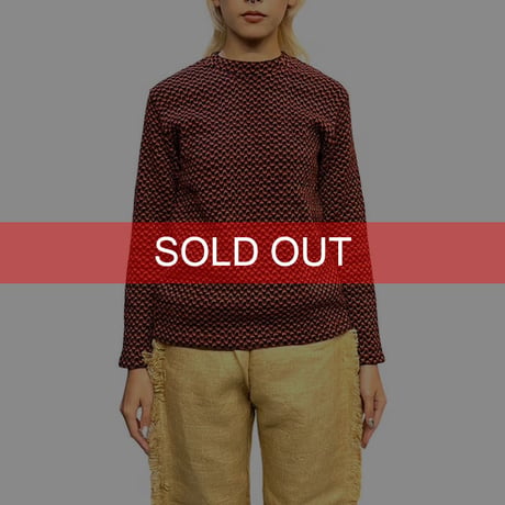 【USED】70'S WAVE PATTERN KNIT SWEATER