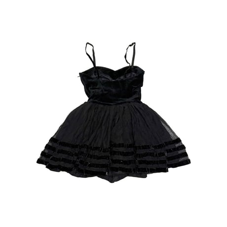 【USED】80's FERRETTI STUDIO BLACK MINI DRESS
