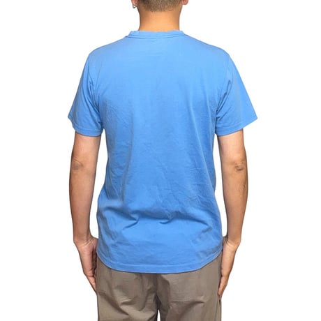 【USED】00's NIKE "JUST DO IT" Flocked Print T-shirt Sky Blue
