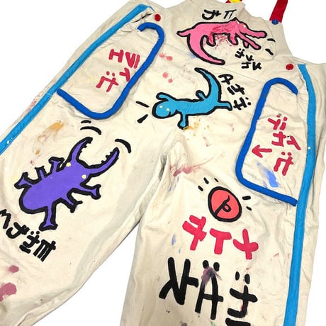 【USED】90'S HANDCRAFT & HANDPAINT OVERALLS (No.3)