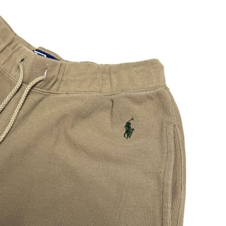 【USED】90's Polo by Ralph Lauren Cotton-Poly Waffle Easy Pants Beige Brown