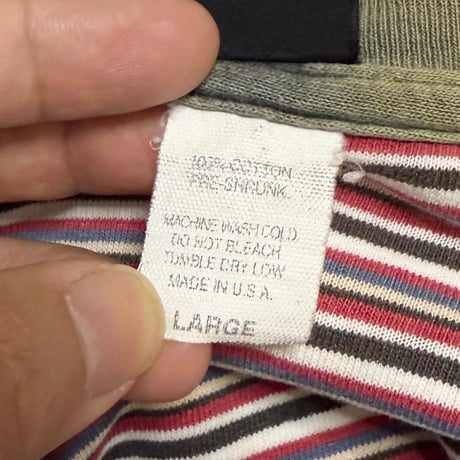 【USED】90's Scorpion Bay Inside-Out Multi Stripe T-shirt