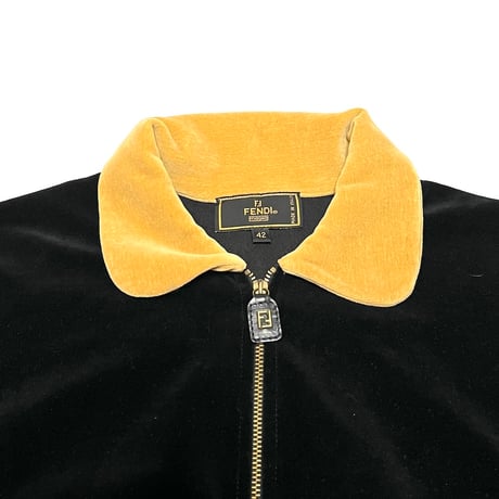 【USED】90's FENDI VELOR CROPPED TOP