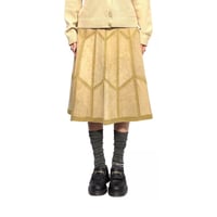 【USED】80's Nan Elliot Suede Leather Panel Midi Skirt