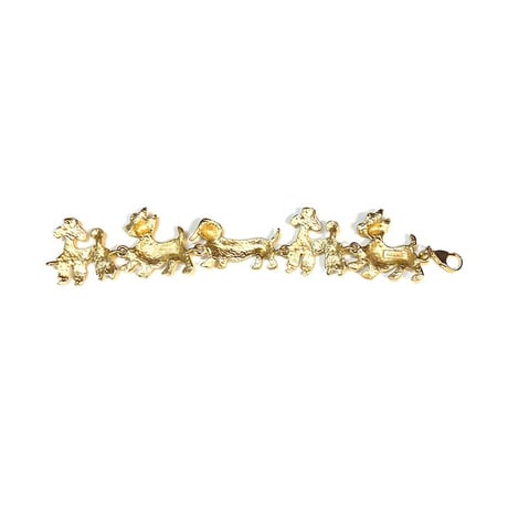 【USED】70's DOGS METAL BRACELET GOLD