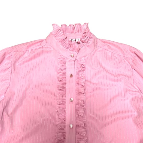 【USED】80's A&A FRILL BLOUSE PINK