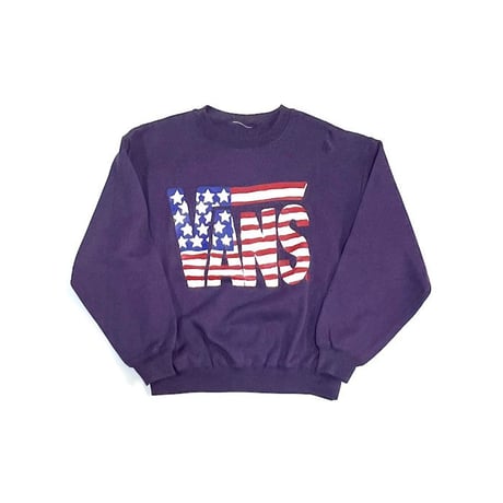 【USED】80'S-90'S VANS STARS AND STRIPES LOGO SWEATSHIRT