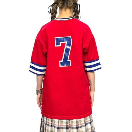 【USED】70's-80's HARV-AL V-LOGO FOOTBALL T-SHIRT