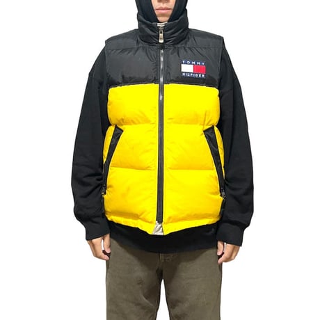 【USED】90'S TOMMY HILFIGER 2-TONE COLOR DOWN VEST