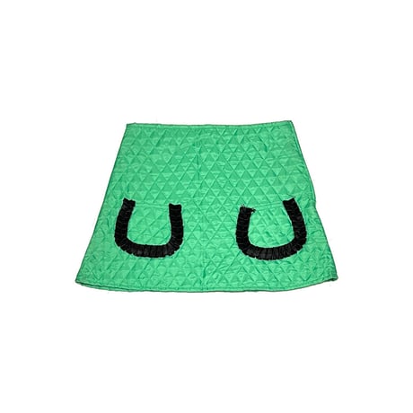 【DEAD STOCK】90's PRINCESSE WALLY QUILTED MINI SKIRT GREEN