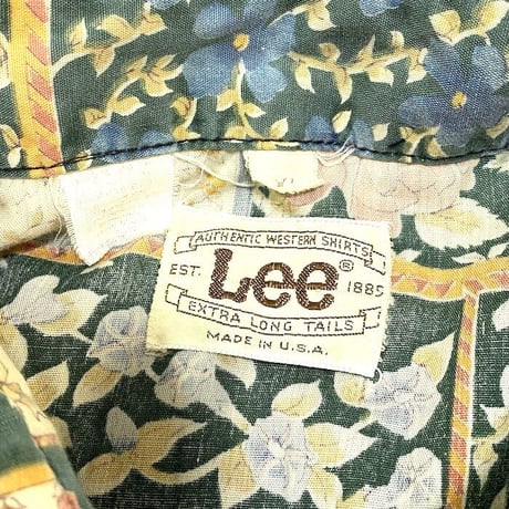 【USED】70'S-80'S LEE BOTANICAL PATTERN WESTERN SHIRT