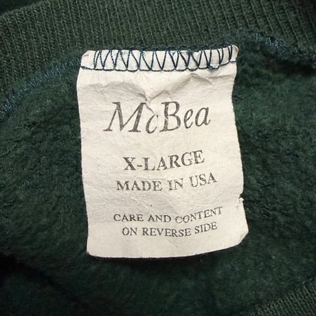 【USED】90's McBea Sunflower Print Crewneck Sweatshirt Forest Green