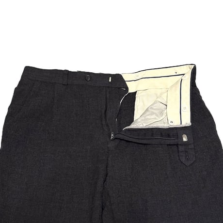 【USED】80's CHAPS Ralph Lauren Wool Wide Slacks Dark Gray Made In Canada