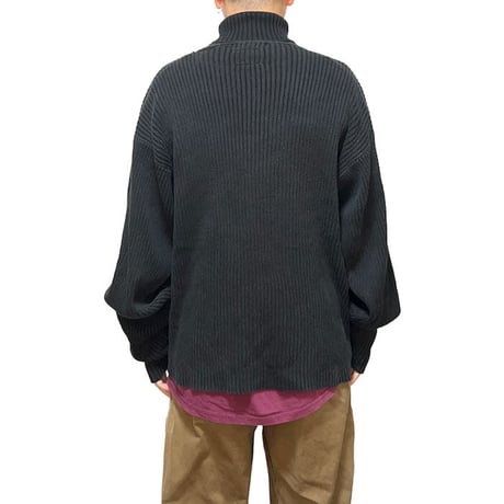 【USED】90'S TOMMY HILFIGER  TURTLENECK RIB COTTON KNIT SWEATER