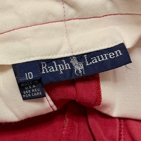 【USED】90's Ralph Lauren COTTON WORK TROUSERS RED