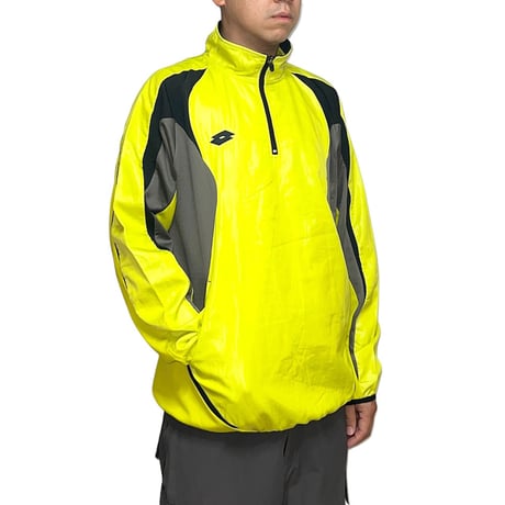 【USED】00's Lotto HALF ZIP PULLOVER JACKET NEON YELLOW