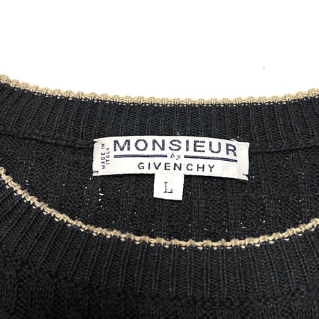 【USED】80's MONSIEUR by GIVENCHY KNIT L/S TOP