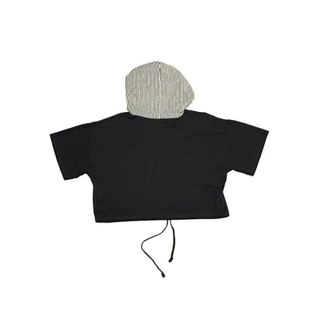 【USED】80's-90's JENNA LANE New York Striped Hood Crop Top