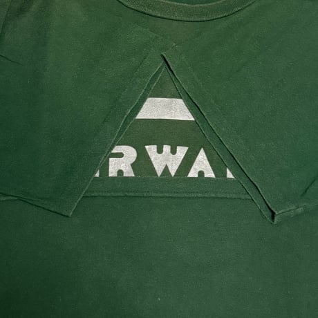【USED】80's-90's AIRWALK ID Bracelet Logo T-Shirt Faded Green