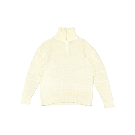 【USED】00'S haggar HIGH-NECK ZIP COTTON KNIT SWEATER