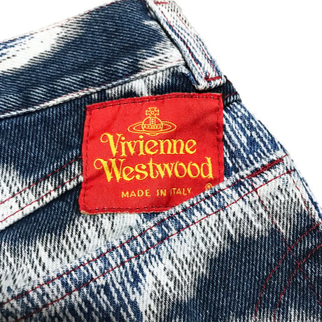 【USED】90'S VIVIENNE WESTWOOD LEOPARD DENIM TROUSERS