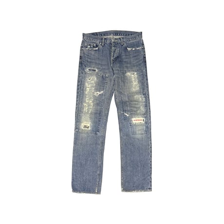【USED】90's HYSTERIC GLAMOUR KINKY JEANS Heritage Distressed Repair Denim Pants