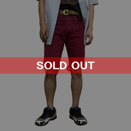【USED】LEVI'S CUT OFF DENIM SHORTS RED