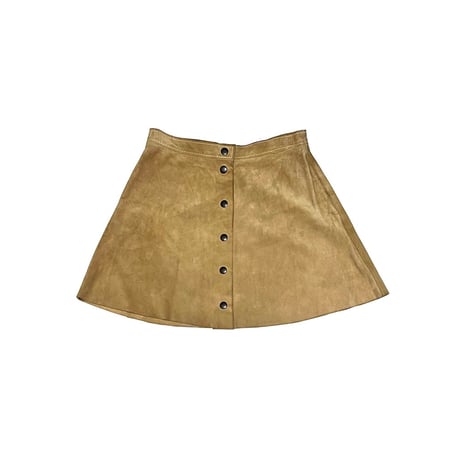 【USED】80's-90's SUEDE LEATHER BUTTON MINI SKIRT