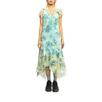 【USED】00's jonathan martin BLUE FLOWER SHEER DRESS