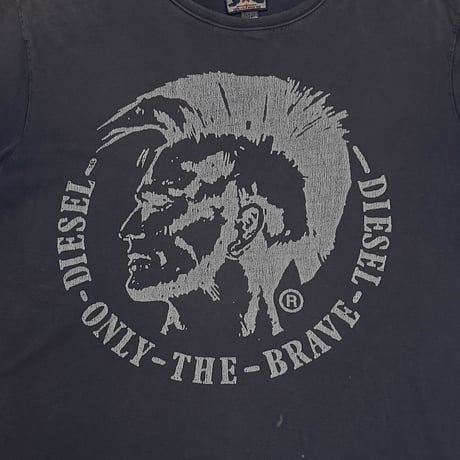 【USED】90's DIESEL “ONLY THE BRAVE” Mohawk Graphic T-shirt