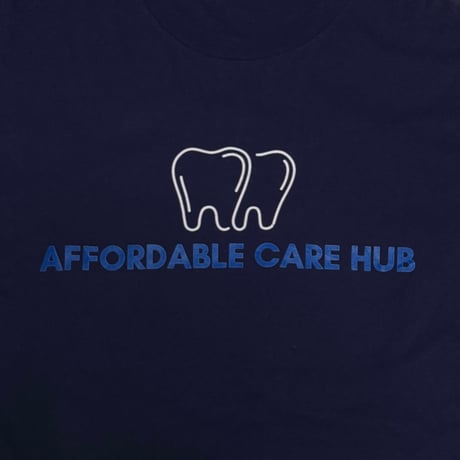 【USED】00's AFFORDABLE CARE HUB Trippy Denture Art T-shirt