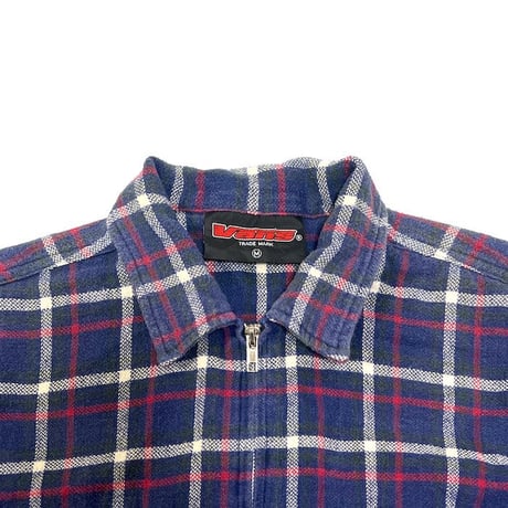 【USED】90'S-00'S VANS CHECK ZIP SHIRT