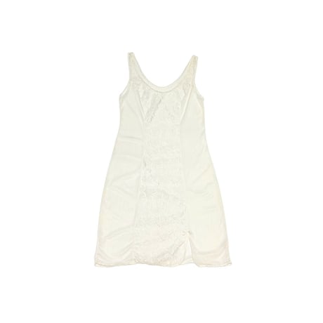 【USED】60's LINGERIE LACE SWITCHING SLIP DRESS WHITE