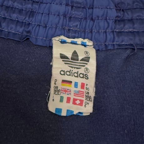 【USED】80's adidas RUNNING SHORTS STRIPE NAVY MADE IN WEST GERMANY
